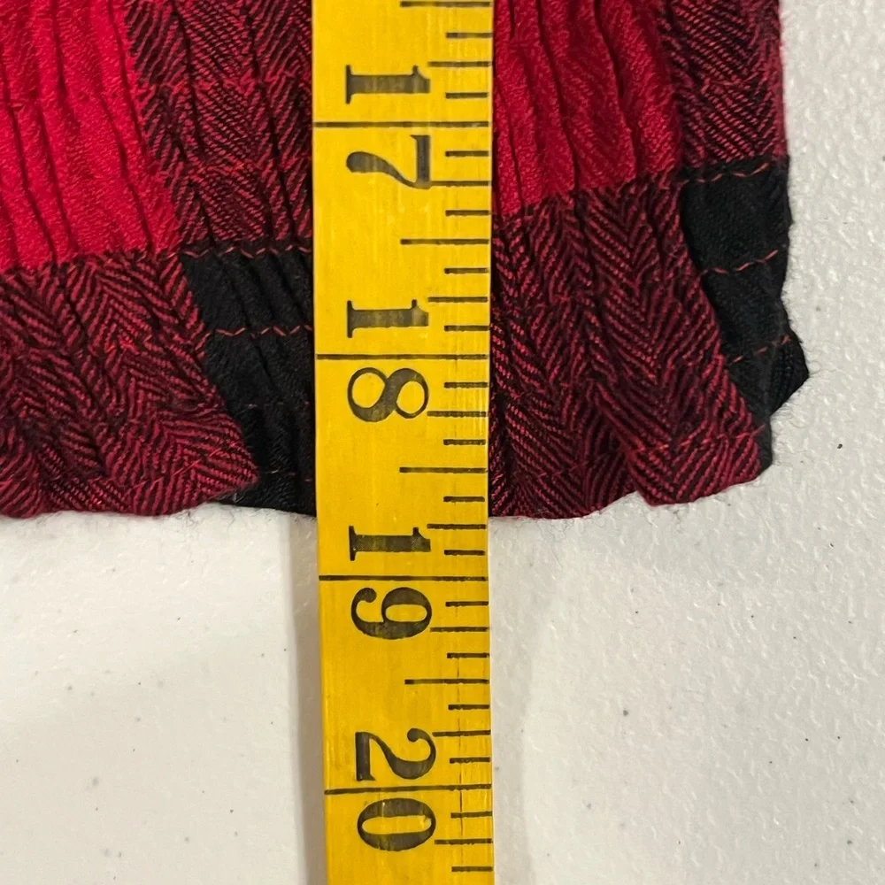 Sim & Sam Buffalo Plaid Red and Black Women's Top. Size large